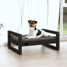 Cama para perros madera maciza de pino negro 55.5x45.5x28 cm 3