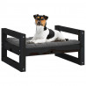 Cama para cães 55.5x45.5x28 cm madeira de pinho maciça preto 4