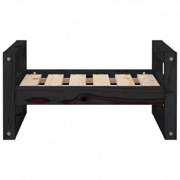 Cama para perros madera maciza de pino negro 55.5x45.5x28 cm M 5