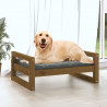 Cama para perros madera maciza pino marrón miel 75.5x55.5x28 cm 3