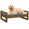 Cama para perros madera maciza pino marrón miel 75.5x55.5x28 cm 4