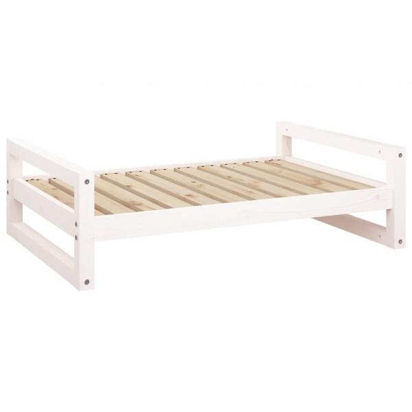Cama para perros madera maciza de pino blanco 95.5x65.5x28 cm M 2