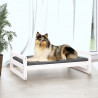 Cama para cães 95.5x65.5x28 cm madeira de pinho maciça branco 3