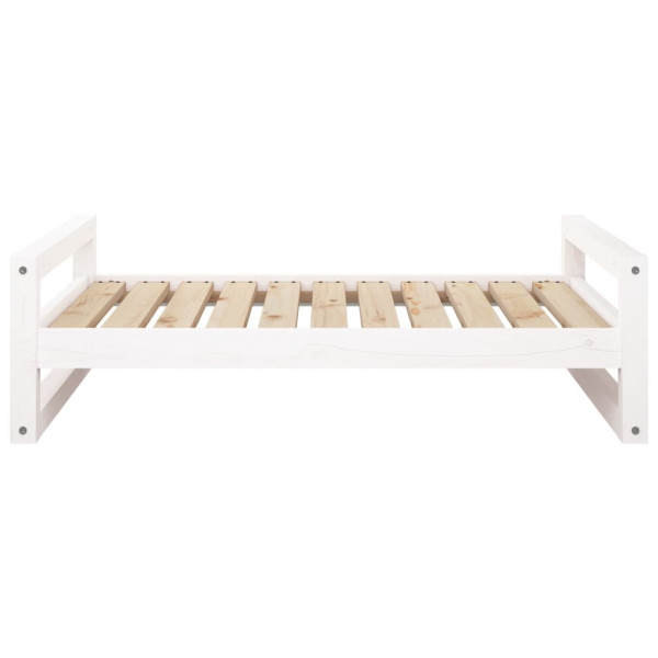 Cama para cães 95.5x65.5x28 cm madeira de pinho maciça branco M 5