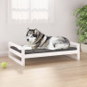 Cama para perros madera maciza de pino blanco 105.5x75.5x28 cm 1