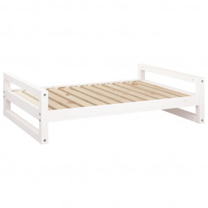Cama para cães 105.5x75.5x28 cm madeira de pinho maciça branco H