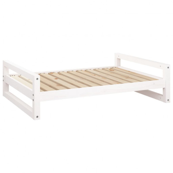 Cama para cães 105.5x75.5x28 cm madeira de pinho maciça branco M 2
