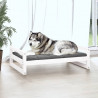 Cama para cães 105.5x75.5x28 cm madeira de pinho maciça branco 3