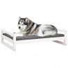 Cama para perros madera maciza de pino blanco 105.5x75.5x28 cm 4