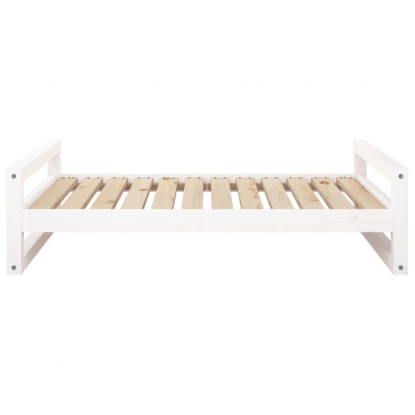 Cama para cães 105.5x75.5x28 cm madeira de pinho maciça branco M 5