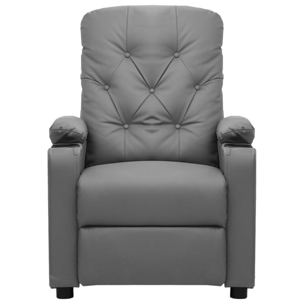 Sillón reclinable eléctrico de cuero sintético gris M 3