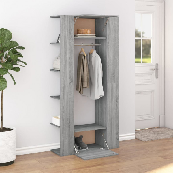 Mueble de recibidor 2 uds madera contrachapada gris Sonoma D