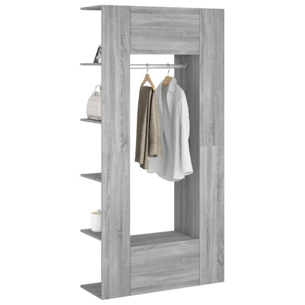 Mueble de recibidor 2 uds madera contrachapada gris Sonoma M 4