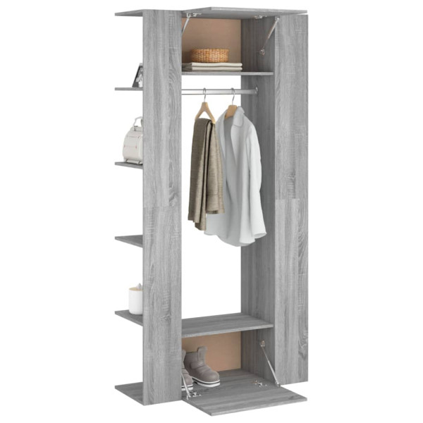 Mueble de recibidor 2 uds madera contrachapada gris Sonoma M 5