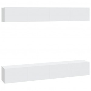 Muebles de TV 4 piezas blanco 100x30x30 cm H