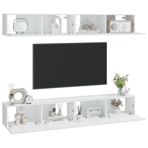 Muebles de TV 4 piezas blanco 100x30x30 cm M 3