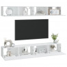 Armários de parede p/ TV 4 pcs 100x30x30 cm branco 3