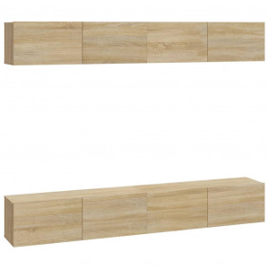 Muebles de TV 4 piezas roble Sonoma 100x30x30 cm H