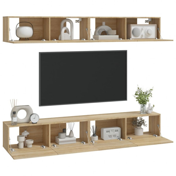 Móveis de TV para parede 4 pcs 100x30x30 cm carvalho sonoma M 3