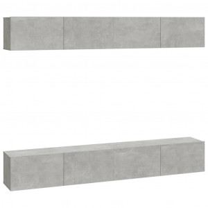Muebles de TV 4 piezas gris hormigón 100x30x30 cm H