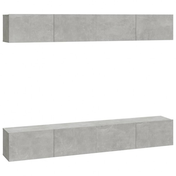 Muebles de TV 4 piezas gris hormigón 100x30x30 cm M 2