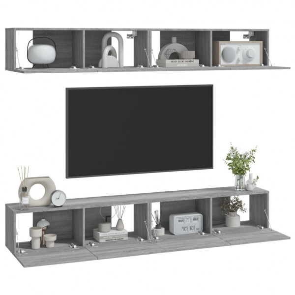 Muebles de TV 4 piezas gris Sonoma 100x30x30 cm M 3