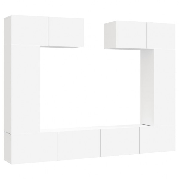 Set de muebles para TV 6 piezas madera contrachapada blanco M 2