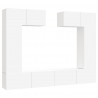 Set de muebles para TV 6 piezas madera contrachapada blanco 2