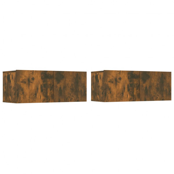 Set de muebles de TV 6 pzas madera contrachapada roble ahumado M 5