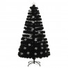Árbol de Navidad copos de nieve LED fibra óptica negro 120 cm 2