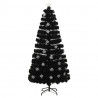 Árbol de Navidad copos de nieve LED fibra óptica negro 150 cm 2