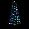 Árbol de Navidad copos de nieve LED fibra óptica negro 150 cm 3