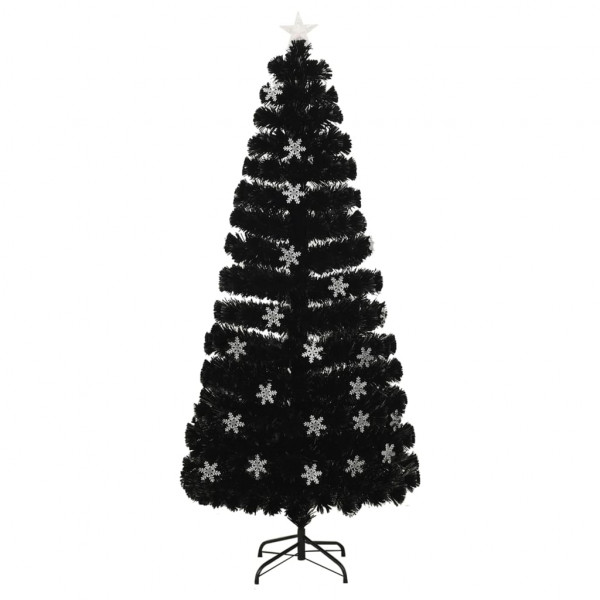 Flocos de neve para árvore de Natal LED fibra óptica preta 180 cm M 2