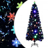 Árbol de Navidad copos de nieve LED fibra óptica negro 240 cm 1