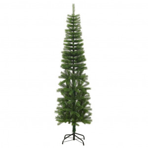 Árbol de Navidad artificial estrecho con soporte PE 210 cm H