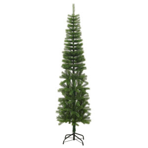Árvore de Natal artificial fina com suporte PE 240 cm H