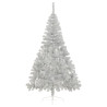 Medio árbol de Navidad artificial con soporte PET plata 240 cm 3
