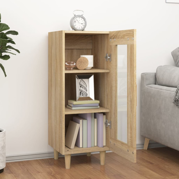 Aparador madera contrachapada color roble Sonoma 34.5x34x90 cm M 3