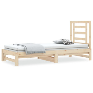 Sofá cama extraíble madera maciza de pino 2x(90x200) cm H