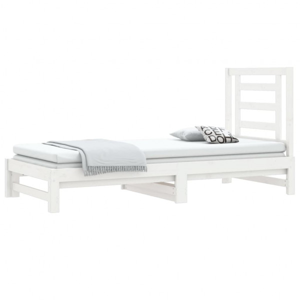 Sofá-cama de puxar 2x(90x200) cm pinho maciço branco M 3