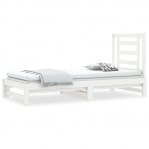 Estrutura sofá-cama de puxar 2x(90x190) cm pinho maciço branco H