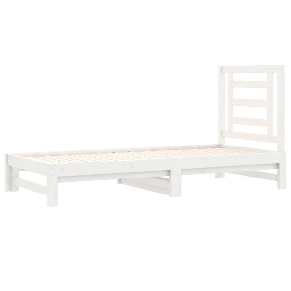 Sofá cama extraíble madera maciza de pino blanco 2x(90x190) cm M 4