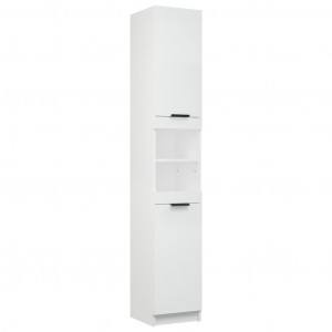 Armario de baño madera contrachapada blanco 32x34x188.5 cm H