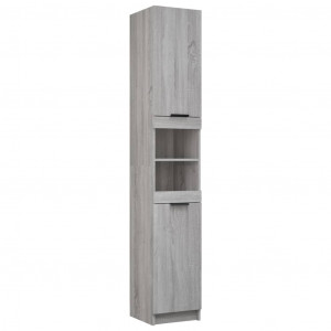 Armario de baño madera contrachapada gris Sonoma 32x34x188.5 cm H