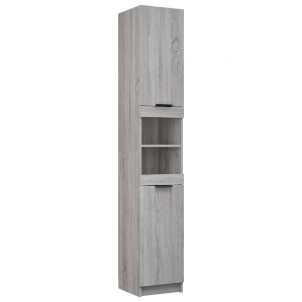 Armario de baño madera contrachapada gris Sonoma 32x34x188.5 cm M 2