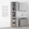 Armario de baño madera contrachapada gris Sonoma 32x34x188.5 cm 4