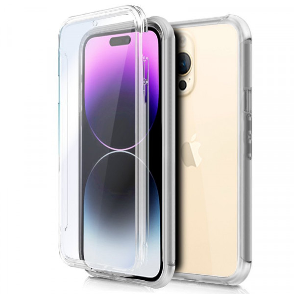 Funda COOL Silicona 3D para iPhone 14 Pro Max (Transparente Frontal + Trasera) D