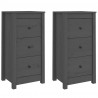 Aparadores 2 uds madera maciza de pino gris 40x35x80 cm 2