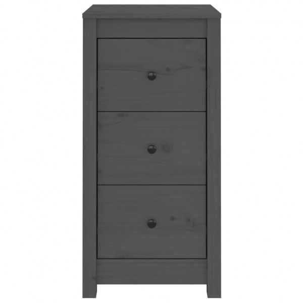 Aparadores 2 uds madera maciza de pino gris 40x35x80 cm M 5