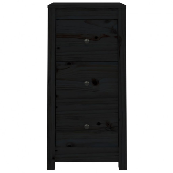 Aparadores 2 uds madera maciza de pino negro 40x35x80 cm M 5